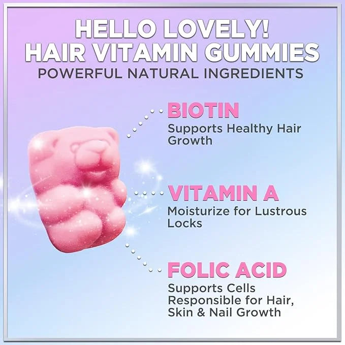 Hello Lovely! Hair Vitamins Gummy 5000 mcg 60 Bear
