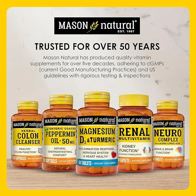 MASON NATURAL Vitamin K2 + D3, 300-Day Supply, with Calcium for Normal Bone and Muscle Support, 100 Tablets (Pack of 3) - ...