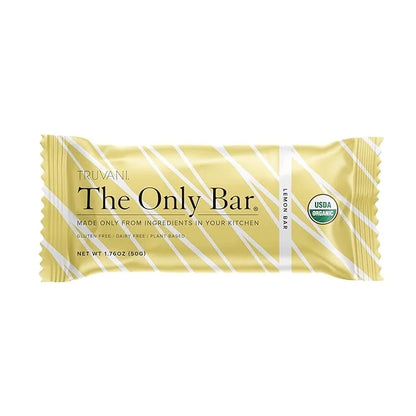 Truvani Plant Based Snack Bars | Lemon Bar 1 Pack | 6g Protein | USDA Organic and Vegan | The Only Bar | Dairy, Soy, and G...