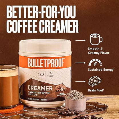 Bulletproof Mocha Creamer, 14.8 Ounces, Keto Coffee Creamer with MCT Oil, Grass-Fed Butter, and Real Cocoa, Supports Brain...