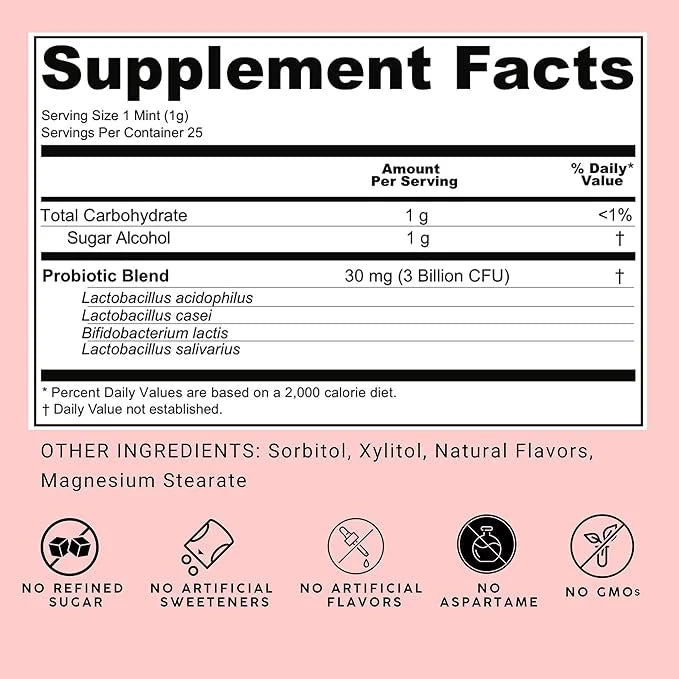 NOOZ Probiotic Mints 2-Pack - Gut & Oral Health Support - Spicy Cinnamon | Boosts Immunity & Digestion, Freshens Breath - ...