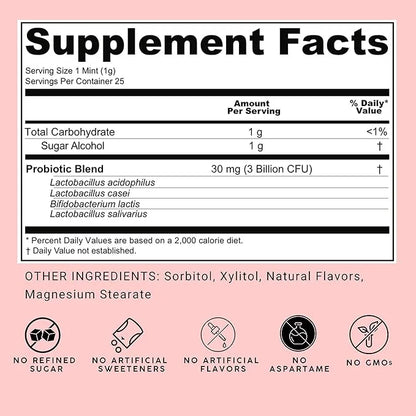 NOOZ Probiotic Mints 2-Pack - Gut & Oral Health Support - Spicy Cinnamon | Boosts Immunity & Digestion, Freshens Breath - ...