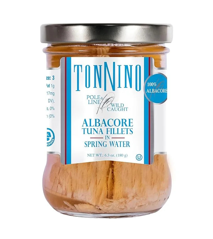 Tonnino Albacore Tuna in Water 6.3 oz - Premium 6-Pack Omega-3 Rich, High Protein, Gluten-Free, Ready-to-Eat Tuna Packets ...