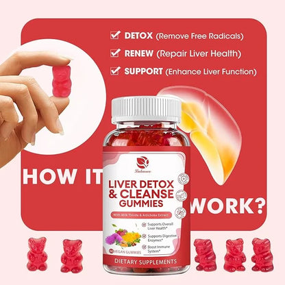 Liver Cleanse Detox & Repair Gummies 24 Potent w/3000MG Milk 180 Count