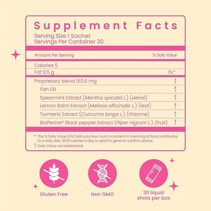 Be Sharp Liquid Omega 3 Brain Supplement 3, Turmeric 3-30 Day