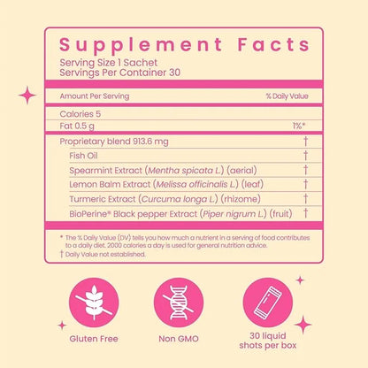 Be Sharp Liquid Omega 3 Brain Supplement 3, Turmeric 3-30 Day