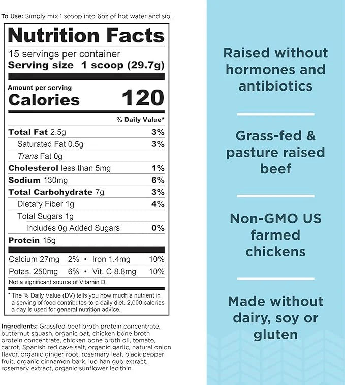 Ancient Nutrition Bone Broth Protein Powder, 15g Protein 15 Servings