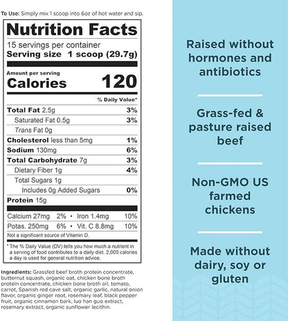 Ancient Nutrition Bone Broth Protein Powder, 15g Protein 15 Servings