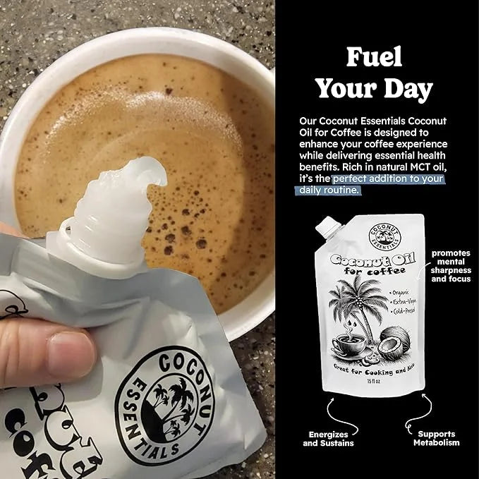 Coconut Essentials - Coconut Oil for Coffee, Organic, Cold-pressed Coconut Oil, Fresh and Rich Flavor for Cooking, Keto Fr...