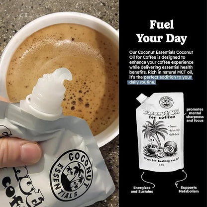 Coconut Essentials - Coconut Oil for Coffee, Organic, Cold-pressed Coconut Oil, Fresh and Rich Flavor for Cooking, Keto Fr...