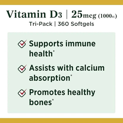 Nature's BountyVitamin D3 1000 100 mg, 120 Softgels 3)