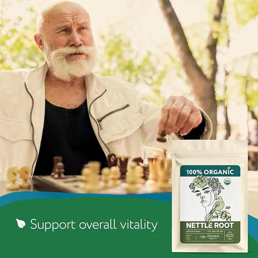 Organic Stinging Nettle Root Tea for Men's Health (4oz.) - Supports Prostate Health, Hormonal Balance & Energy - Make Herb...