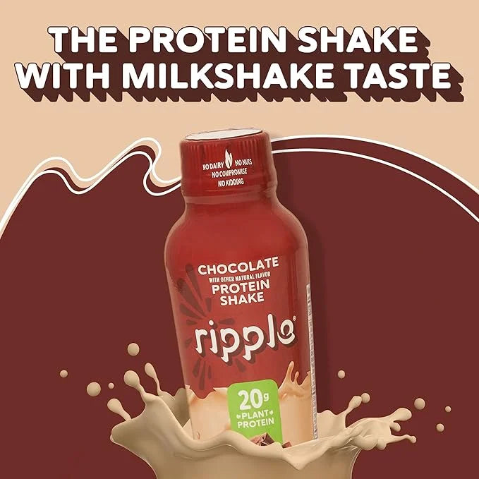Ripple Vegan Protein Shake 20g Nutritious 12 Oz, 12 Pack