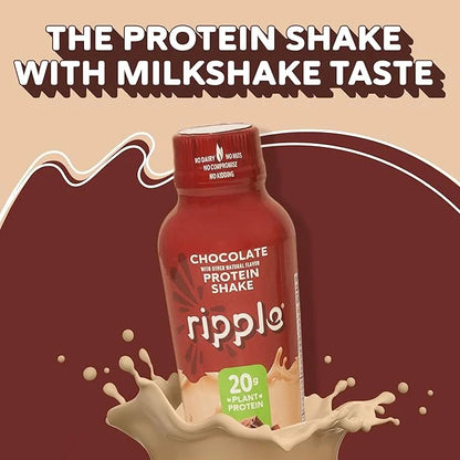 Ripple Vegan Protein Shake 20g Nutritious 12 Oz, 12 Pack