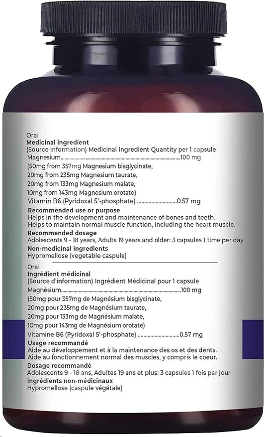4-in-1 Magnesium Complex Supplement 300 mg 120 Capsules