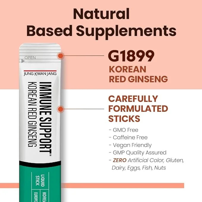 JungKwanJang Korean Red Panax Ginseng (800mg) (469mg) Immune 10 Count