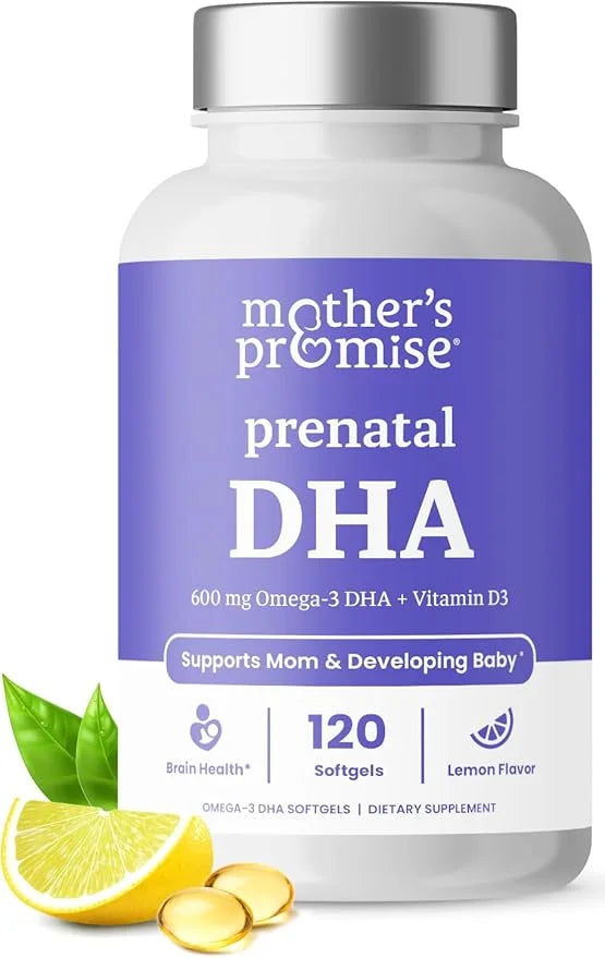 Prenatal DHA for Women 600mg + 400 IU D3 | 120 Softgels 3 Fish 300mg per