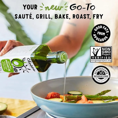 Chosen Foods 100% Pure Avocado Oil for Cooking - 25.4 floz - Rich in Good Fats, Vitamin E, Naturally Refined, High Smoke P...