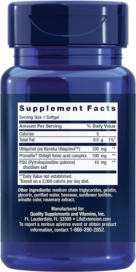 Life Extension Super Ubiquinol CoQ10 CoQ10, PQQ, 8x better 100 mg, 30 softgels
