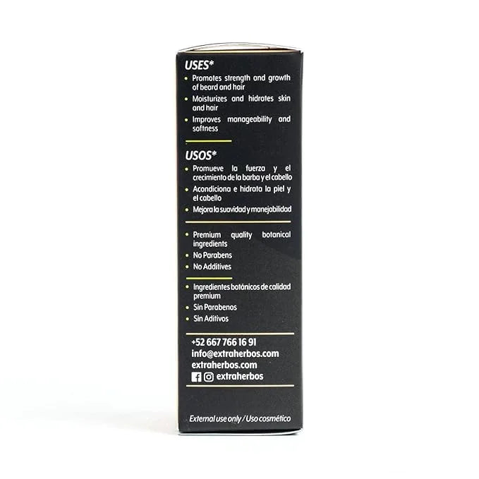 Beard and Skin Oil 30ml - 100% Natural and Organic with MCT Coconut, Bergamot, Vitamin E - Stimulates Growth, Deep Hydrati...