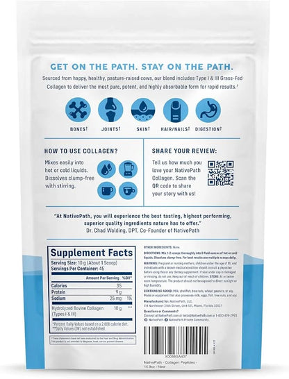NativePath Collagen Peptides Protein 1 & 3 Collagen 15.9 oz (45 Servings)