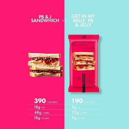 TRUBAR Vegan Protein Bar, Get In My Belly Pb & Jelly, Gluten Free, Plant Based, High Fiber, Dairy Free, Low Fat, Non GMO, ...