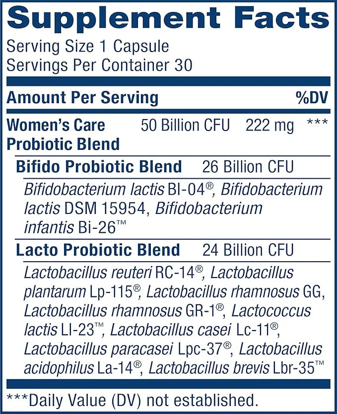 Renew Life Women's Probiotic Capsules, 50 Health(2), L. 30 Count