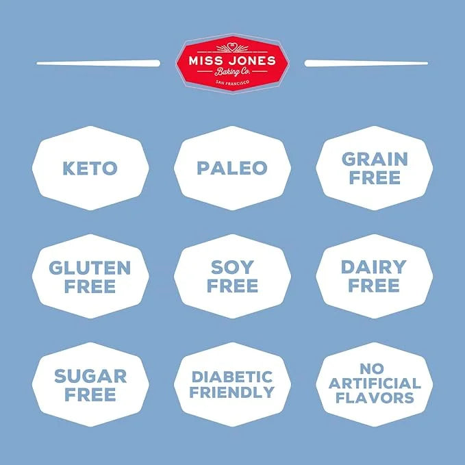 Miss Jones Baking Blueberry Muffin Mix - Almond Flour, Gluten Free, Low Carb, No Sugar Added, Naturally Sweetened Desserts...