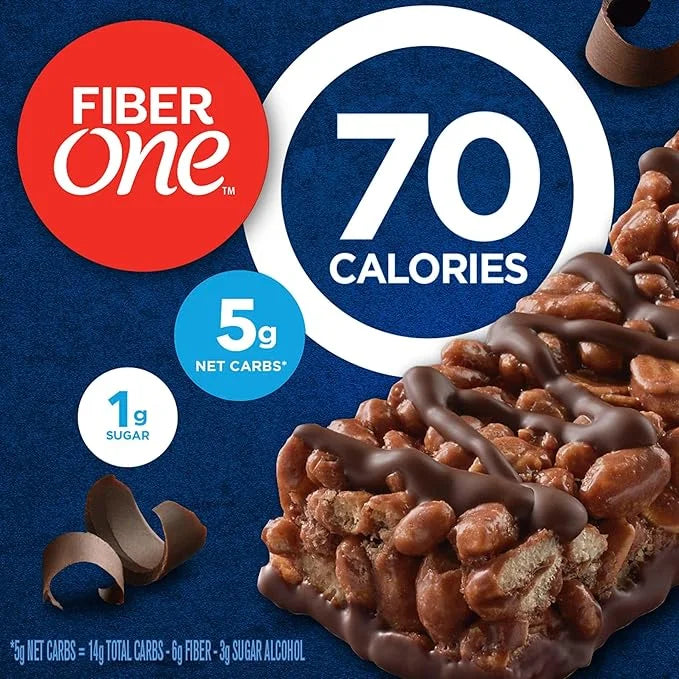 Fiber One 80 Calorie Chewy Bars, Chocolate Peanut Butter, Snack Bars, 5 Ct, 4.1 oz - Product Image
