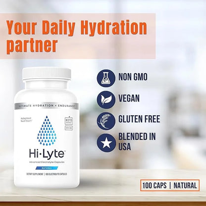 Hi-Lyte Electrolyte Replacement Capsules | Rapid Rehydration Supplement | Vegan & Keto Friendly | Gentle on Stomach | Magn...