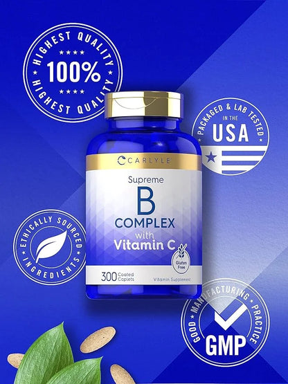 Carlyle Vitamin B Complex plus Vitamin C 300 Caplets