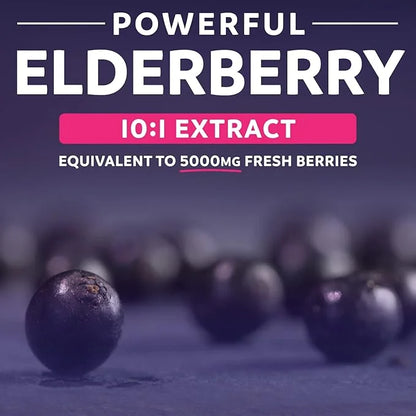 Organic Elderberry Capsules 10:1 Extract 5,000mg of 30 Caps
