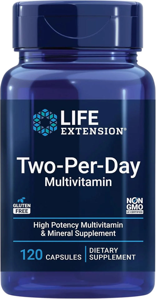 Life Extension Two-Per-Day Multivitamin, Vitamins B, 25 Vitamins, 120 Capsules