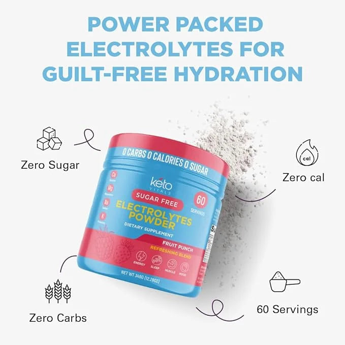Keto Vitals Keto Electrolytes Powder | Keto-Friendly Electrolytes with Potassium, Magnesium, Sodium, Calcium | Keto Electr...