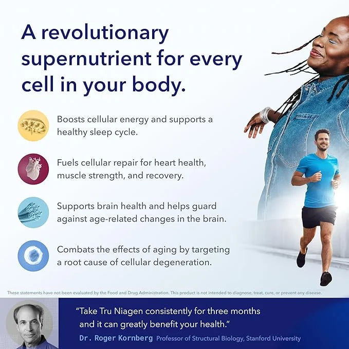TRU NIAGEN Patented NAD Supplement for Anti Aging and Cell Regeneration, 300mg Niagen, 30 Servings | Supports Cellular Ene...