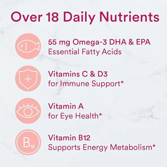 SmartyPants Teen Girl Multivitamin Gummies: Omega 3 Fish D3, C, B12, B6, B6, Vitamin 90 Count (22 Day