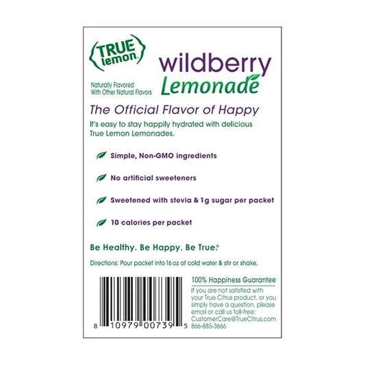 True Lemon Wildberry Lemonade Water Enhancer Drink Mix (12 Pack of 10 Count Boxes), Low Calorie Drink Mix Packets for Wate...