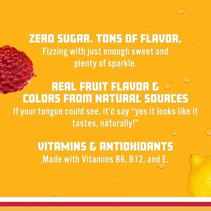 Sparkling Ice, Raspberry Lemonade Sparkling Water, Zero Sugar Flavored Water, with Vitamins and Antioxidants, Low Calorie ...