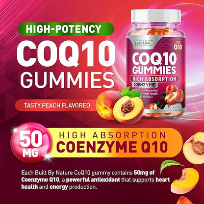 CoQ10 100mg Gummies, High Absorption Coenzyme Q10 Gummy, 30 Pectin
