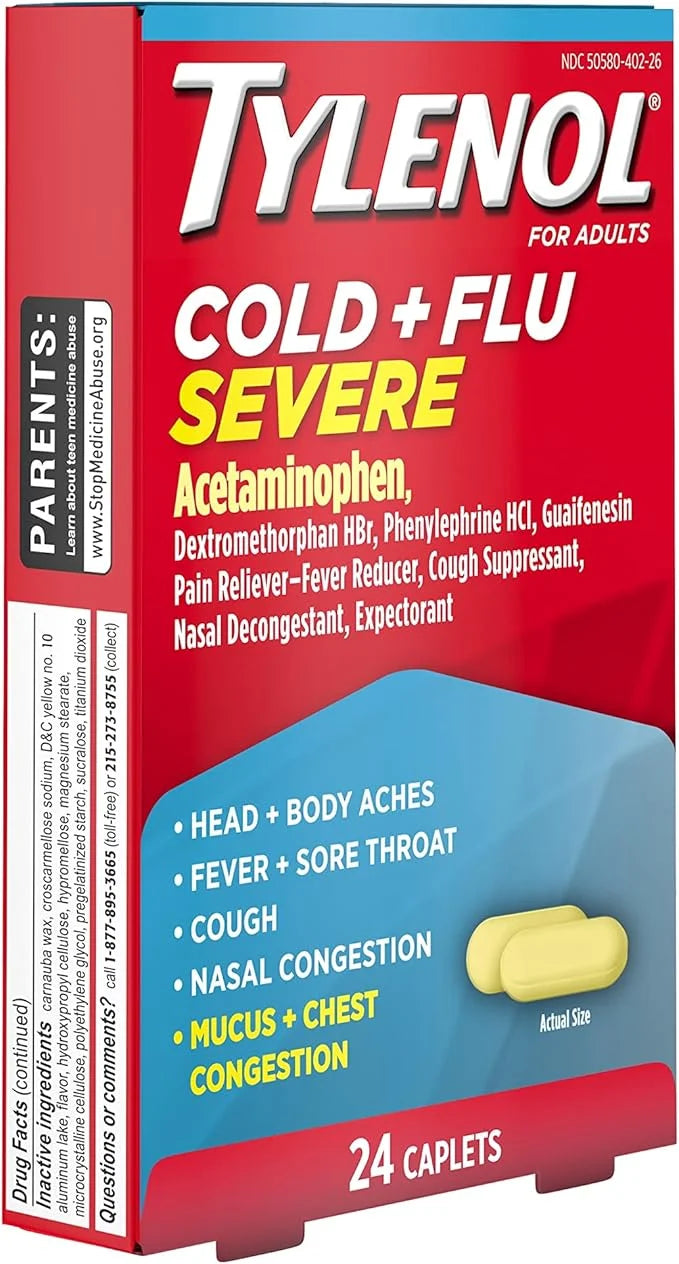 Tylenol Cold + Flu Severe Medicine 24 ct.