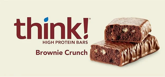 think! Protein Bars, High Protein Snacks, Gluten Free, Sugar Free Energy Bar with Whey Protein Isolate, Brownie, Nutrition...