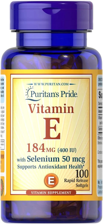 Puritan's Pride Vitamin E 400 IU 50 mcg 100 softgels
