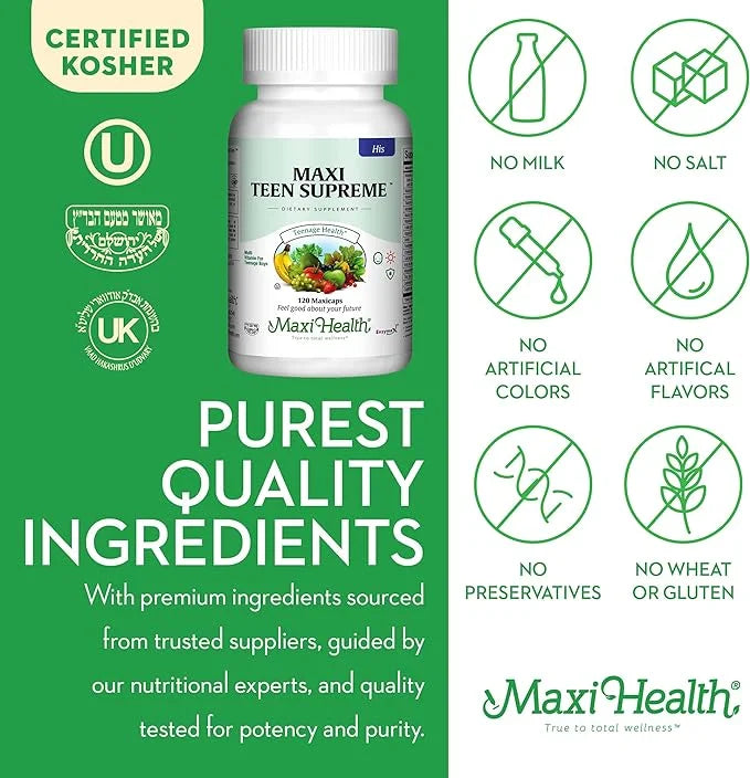 Maxi Health Teen Supreme HIS Vitamins (120) - 12 17 17 -