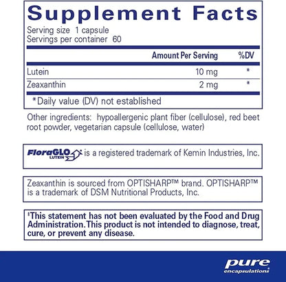 Pure Encapsulations Lutein & Zeaxanthin 60 Capsules