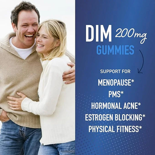 DIM Gummies | 200mg | Hormone Balance Gummies for PMS, Menopause, Hormonal Acne & More | Estrogen Balance & Detox for Wome...