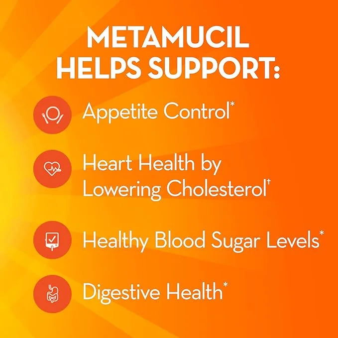 Metamucil Fiber, 4-in-1 Psyllium Fiber Supplement, 114 Servings