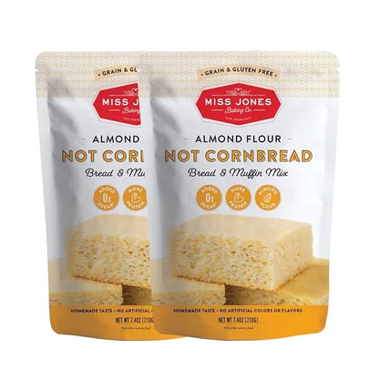 Miss Jones Baking Not Cornbread Muffin Mix - Almond Flour, Gluten Free, Low Carb, No Sugar Added, Naturally Sweetened Dess...