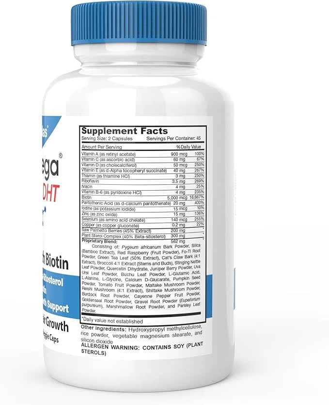 DrFormulas DHT Blocker for Men and Women | HairOmega Advanced Hair Growth Supplements with Biotin 5000 mcg | Hair Loss Vit...