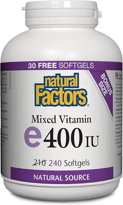 Natural Factors, Mixed Vitamin E 400 240 softgels (240 servings)