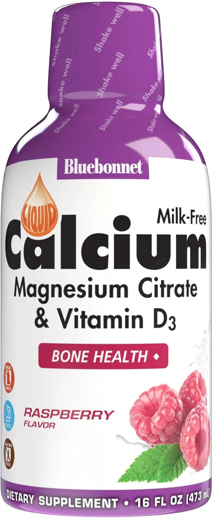 Bluebonnet Bluebonnet Nutrition Liquid Calcium Citrate Magnesium Citrate, Vitamin D3, Bone Health, Gluten Free, Soy free, ...